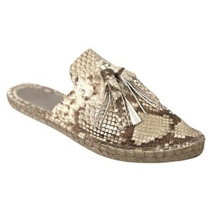 Zara Beige and Brown Snake Print Mules